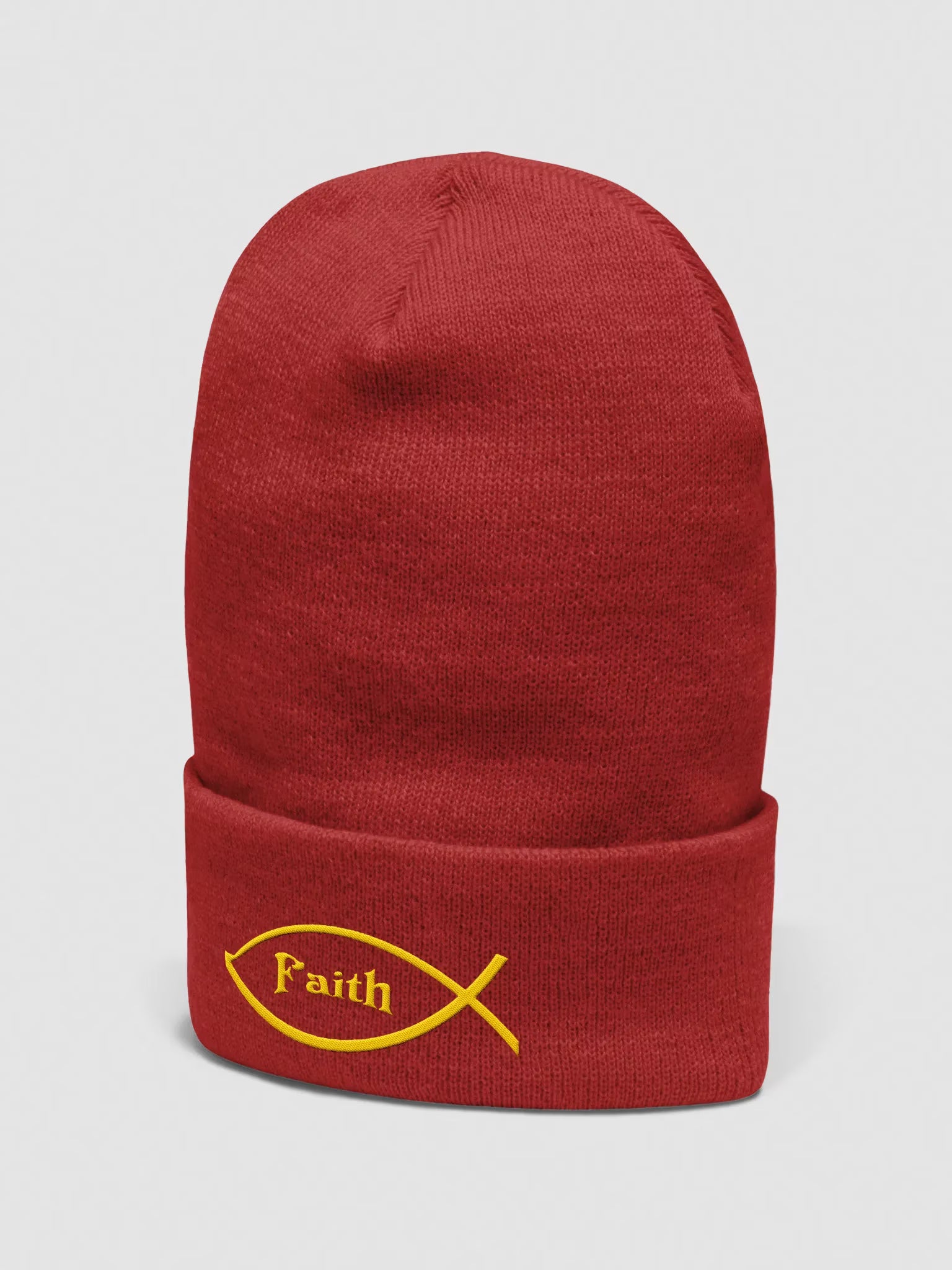 Faith Embroidered Cuffed Beanie