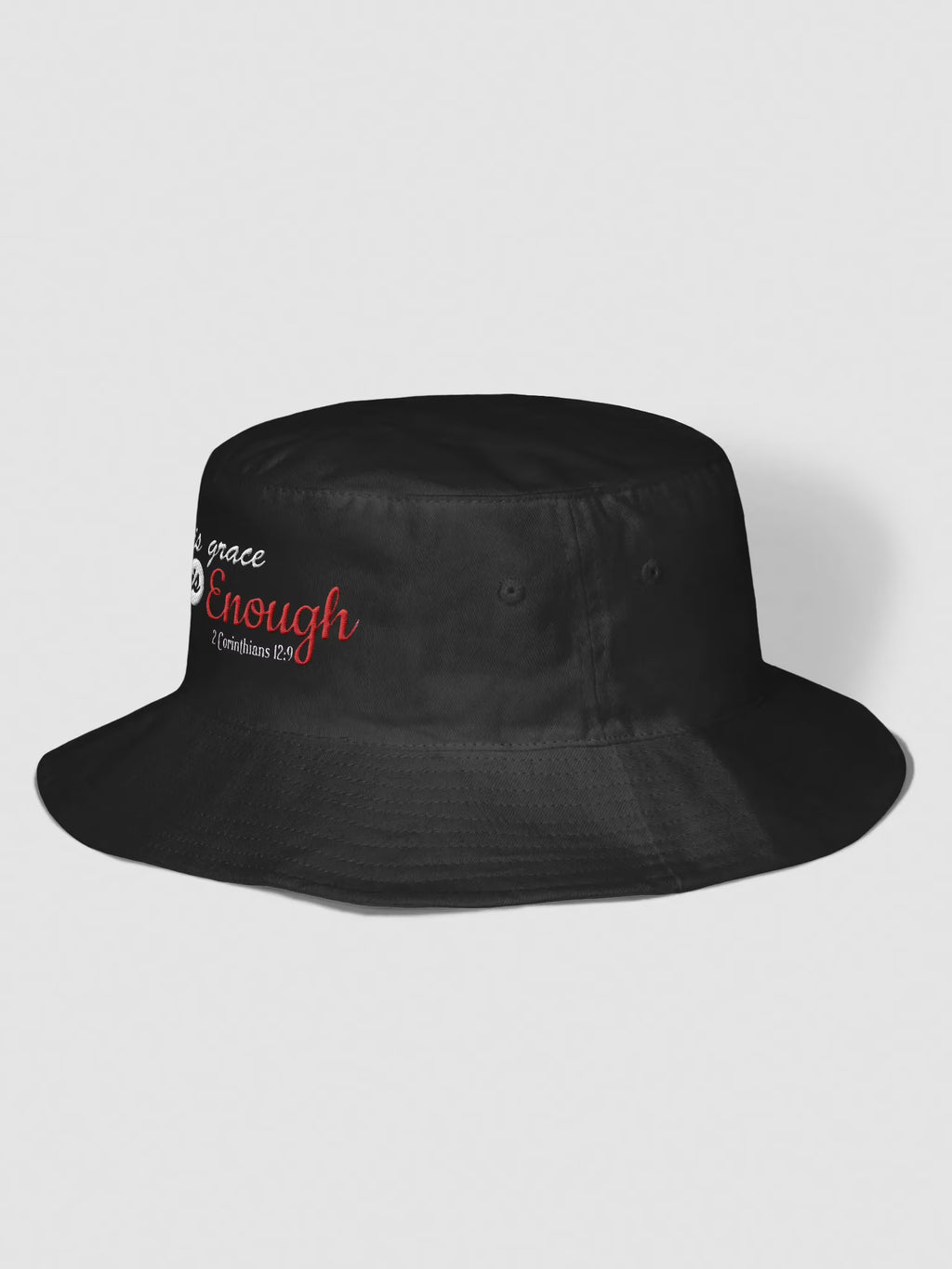 His Grace is Enough Embroidered Bucket Hat