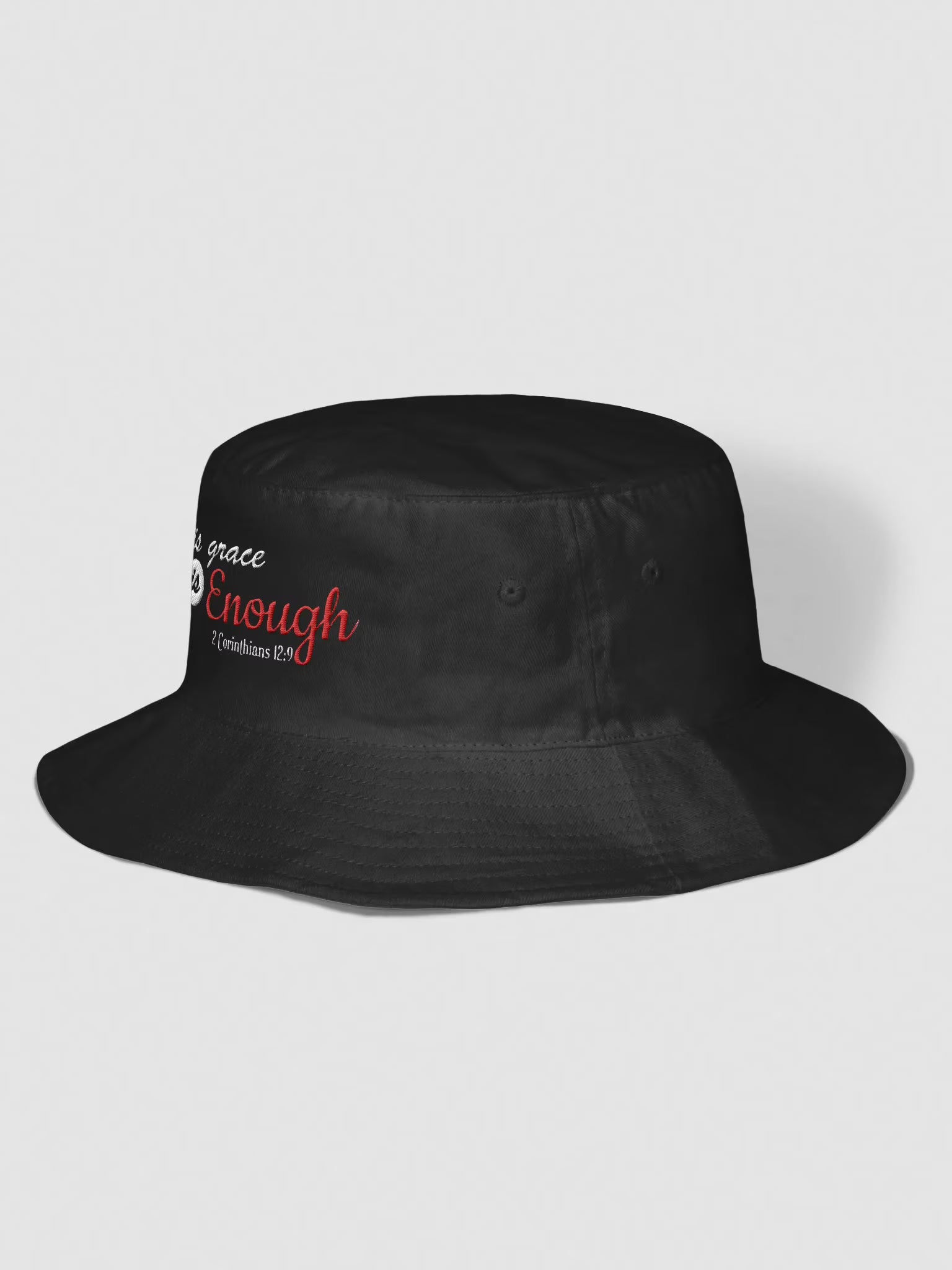 His Grace is Enough Embroidered Bucket Hat