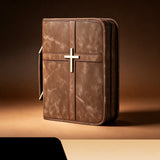 Large-Capacity Multi-Compartment Prayer Book Cover PU Scripture Storage Bag