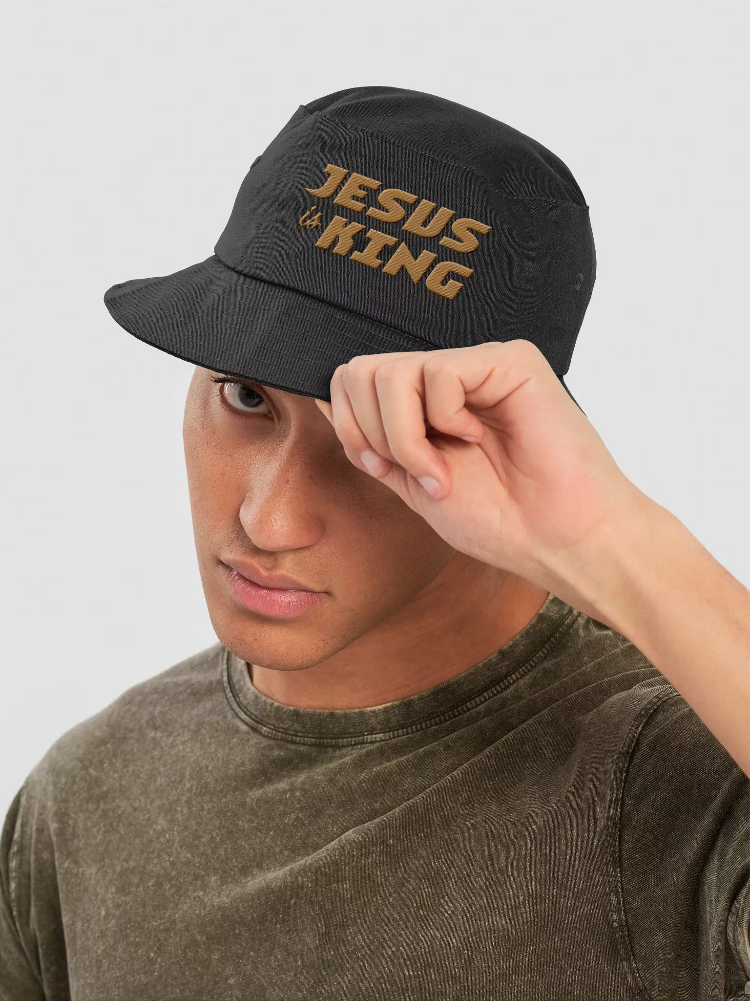 Jesus is King Embroidered Bucket Hat