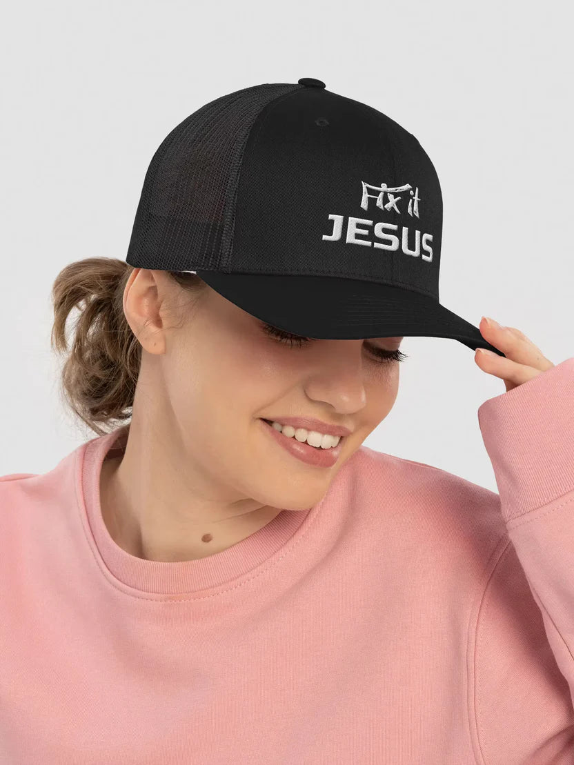 Fix it Jesus Embroidered Trucker Hat