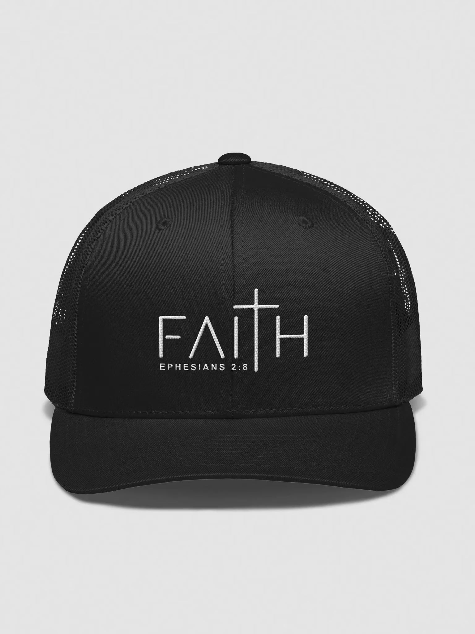 Faith Ephesians 2 : 8 Embroidered Trucker Hat