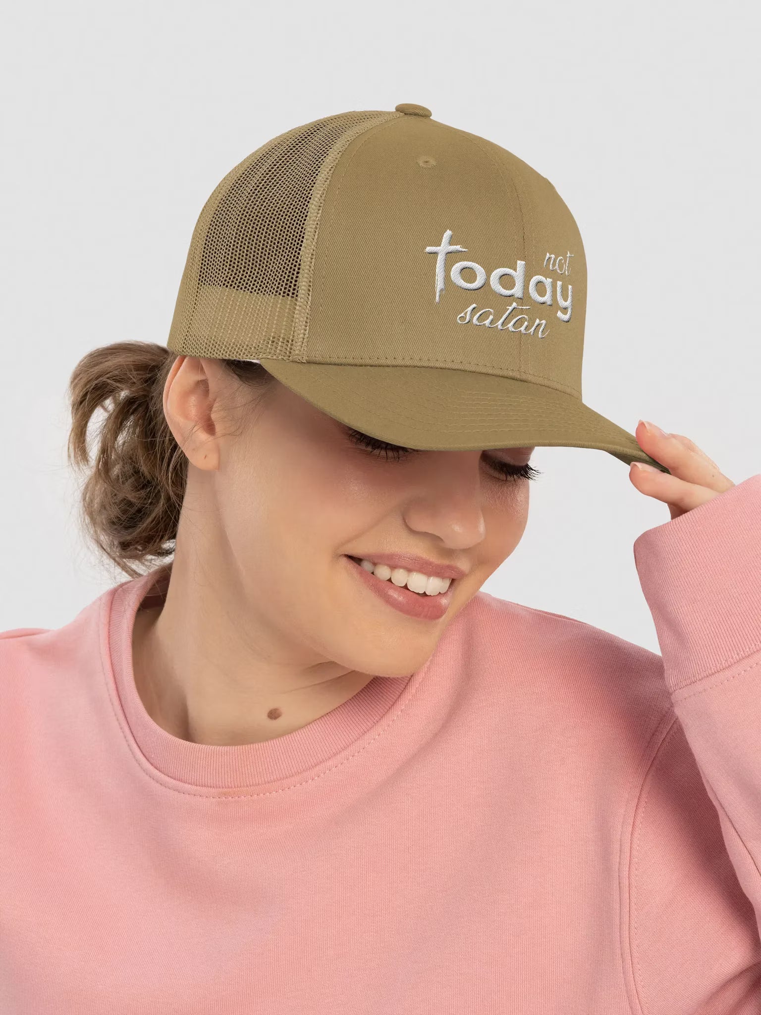 Not Today Satan Embroidered Trucker Hat
