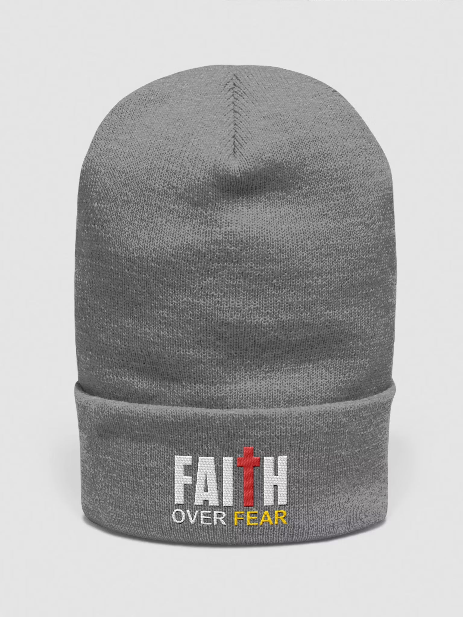 Faith Over Fear Embroidered Cuffed Beanie