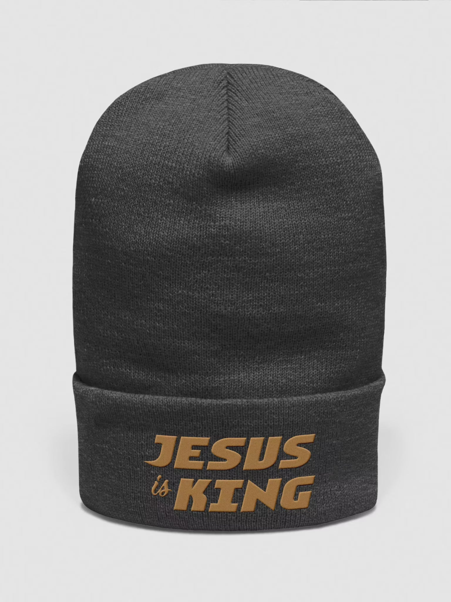 Jesus is King Cuffed Embroidered Beanie