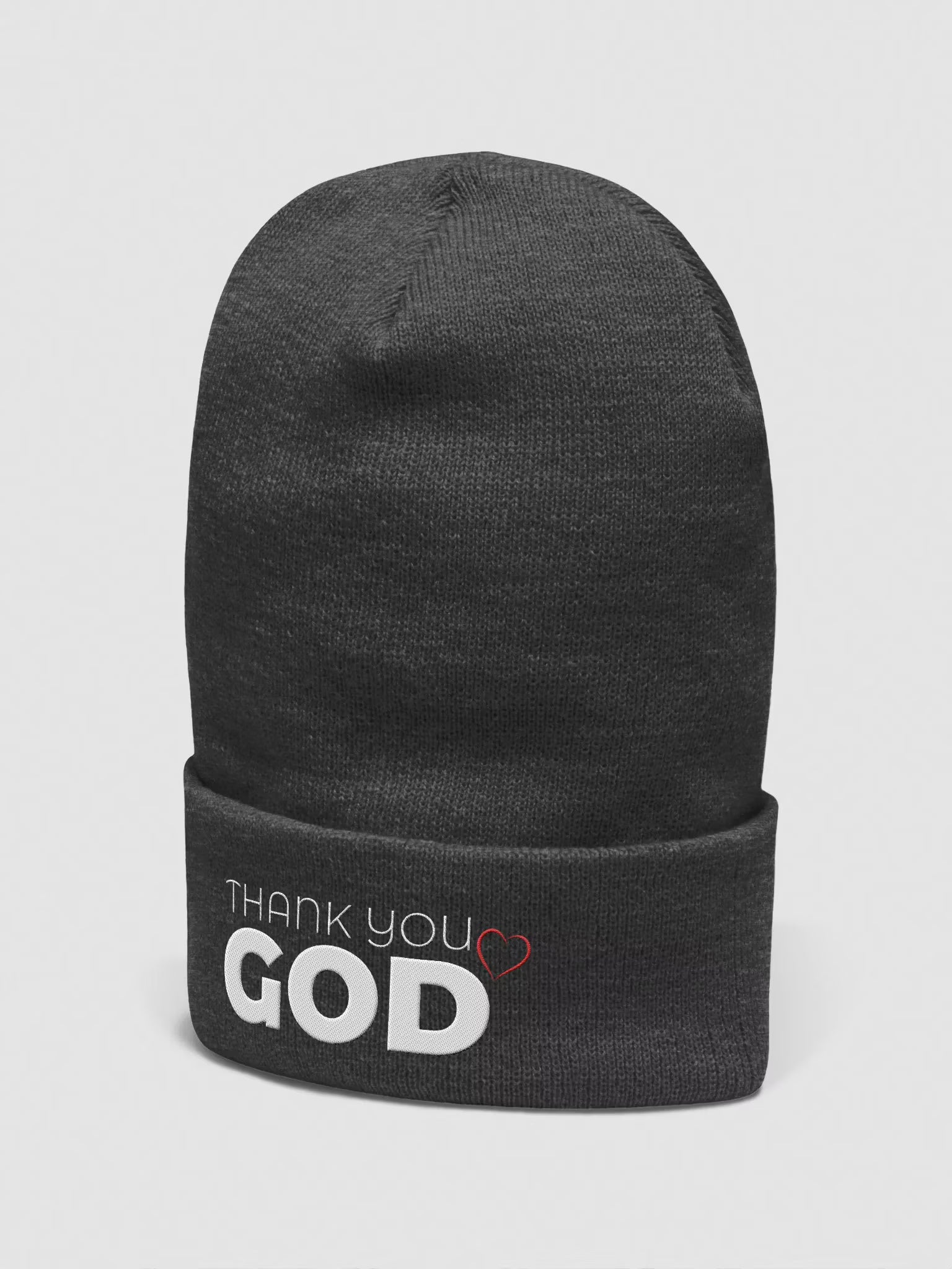 Thank you God Embroidered Cuffed Beanie