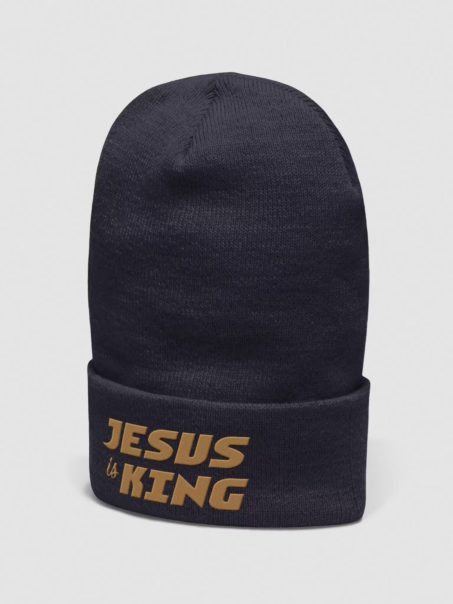Jesus is King Cuffed Embroidered Beanie