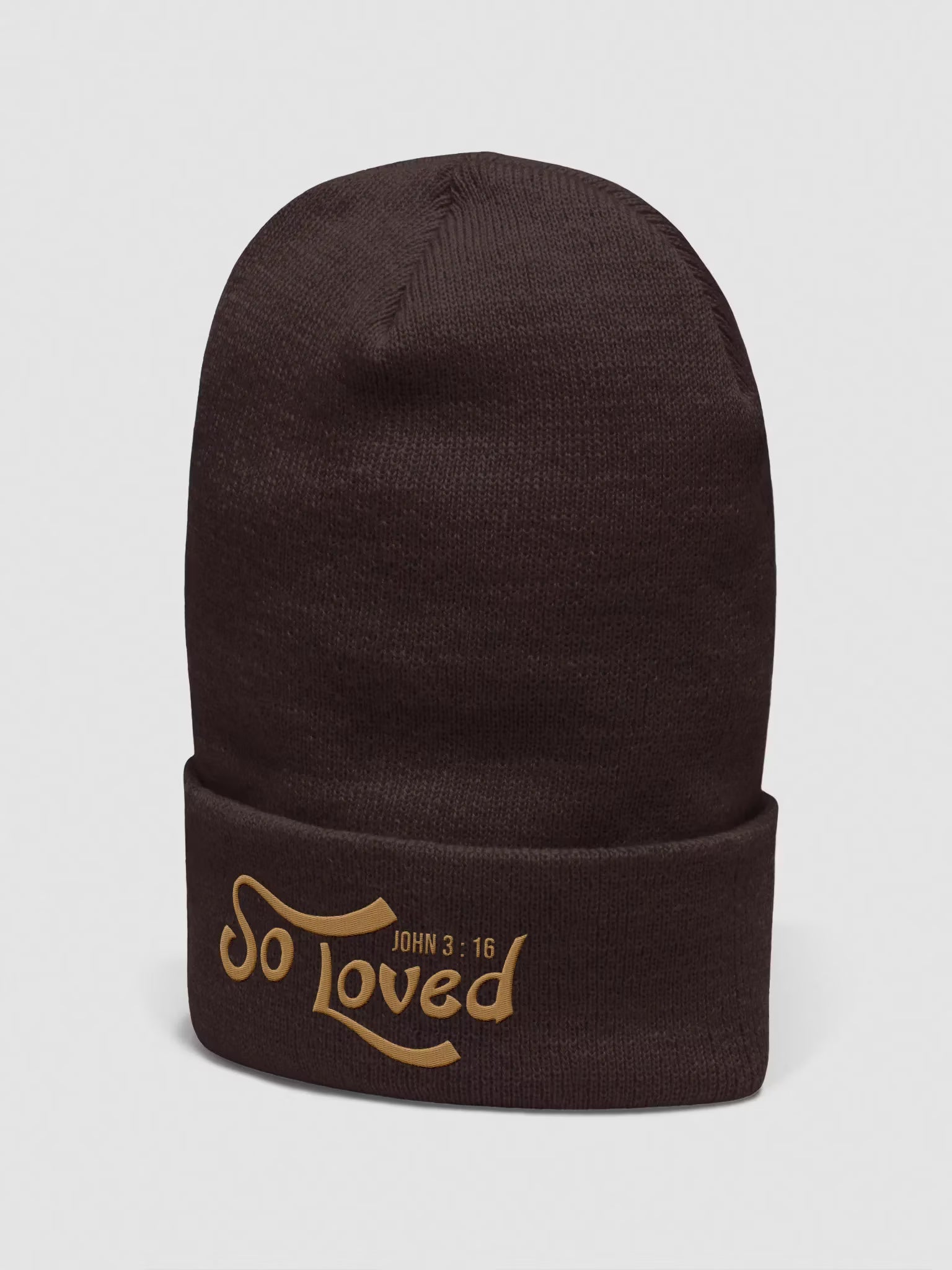 So Loved John 3 : 16 Embroidered Cuffed Beanie