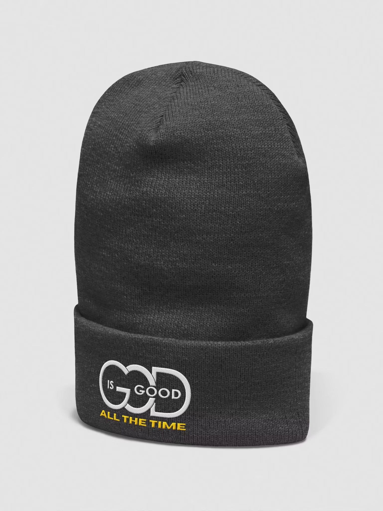 God is Good All the time Embroidered Cuffed Beanie