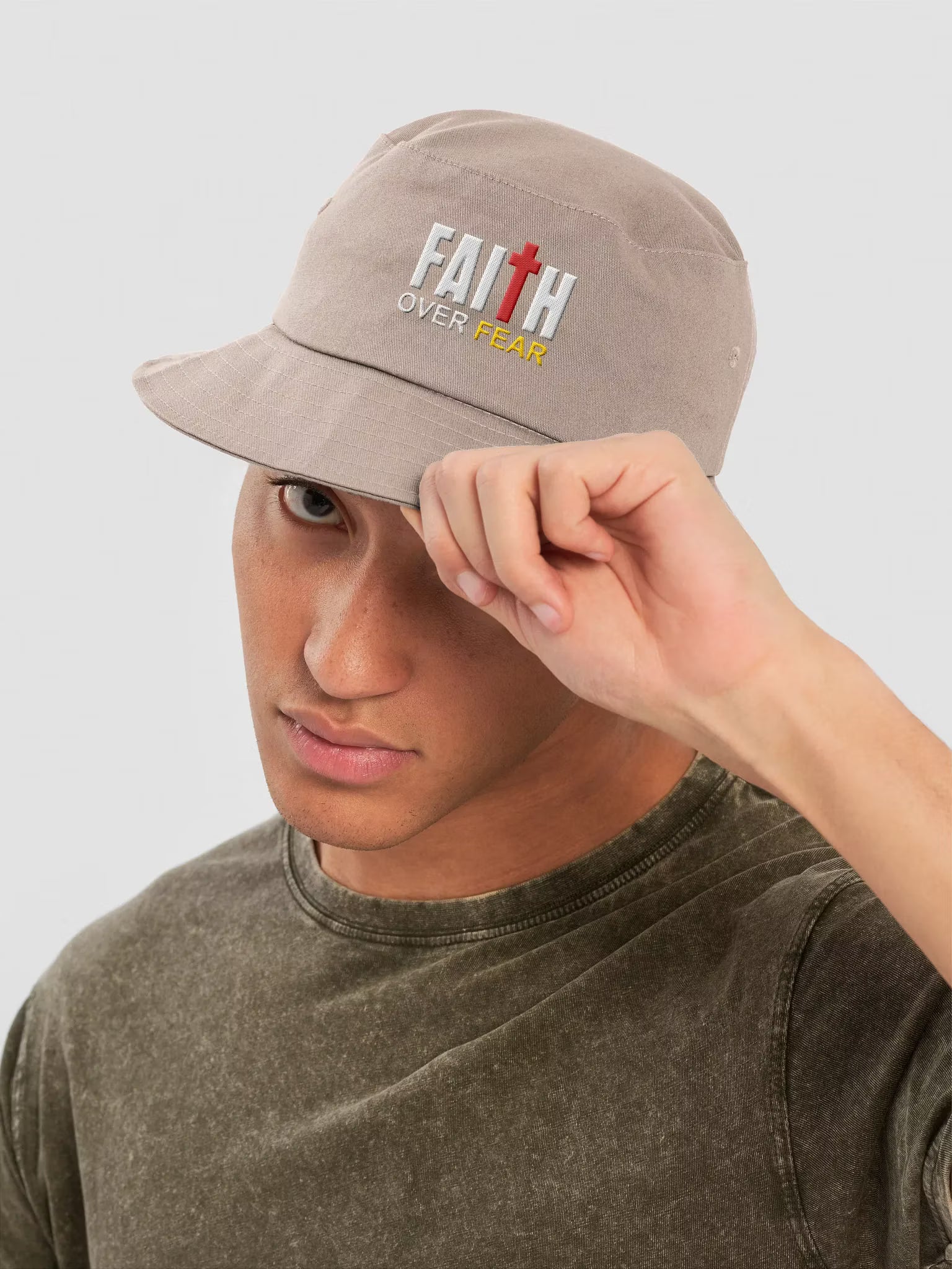 Faith Over Fear Embroidered Bucket Hat