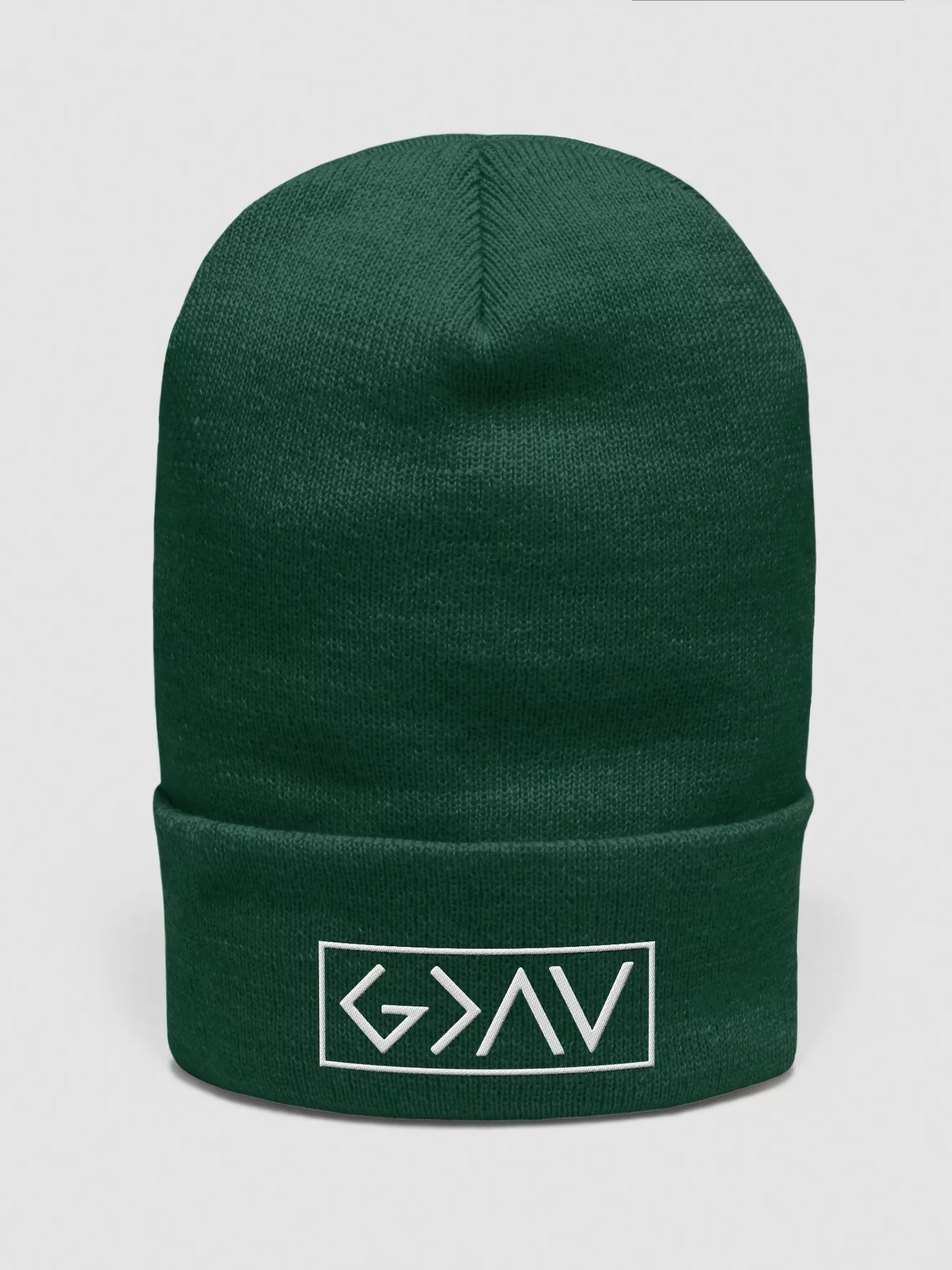 God is Greater than the Highs and Lows Embroidered Cuffed Beanie