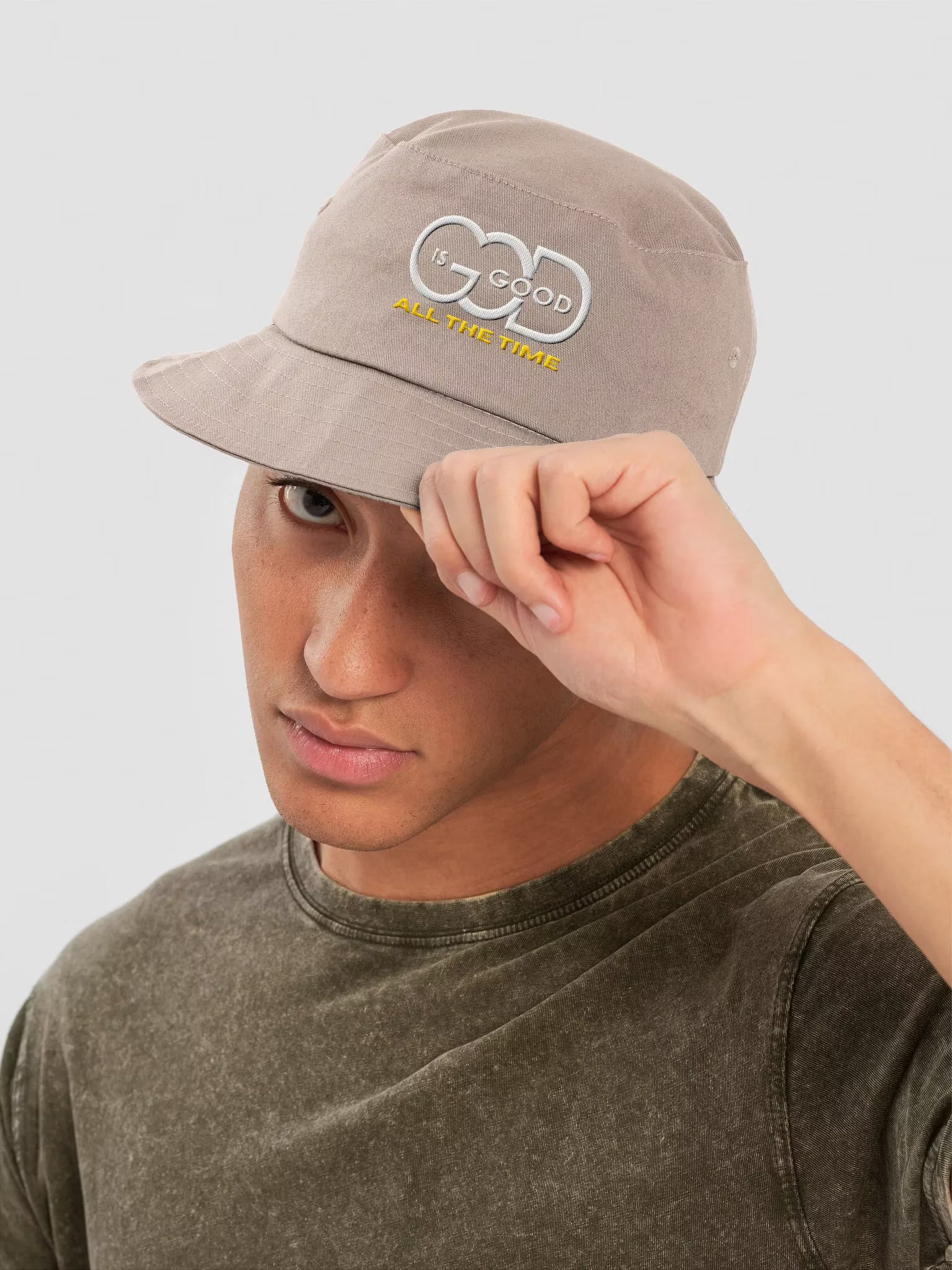 God is Good All the time Embroidered Bucket Hat