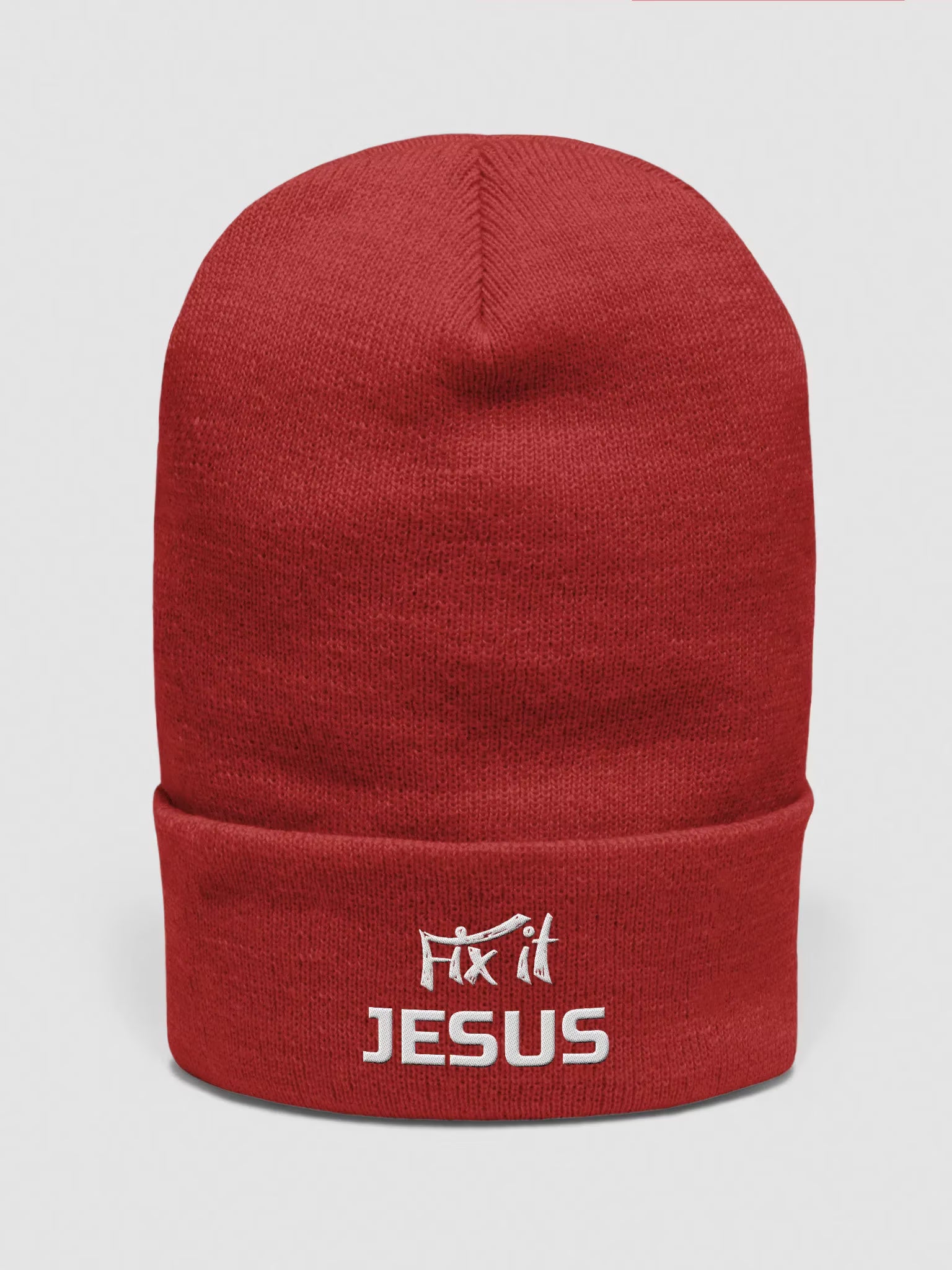 Fix it Jesus Embroidered Cuffed Beanie