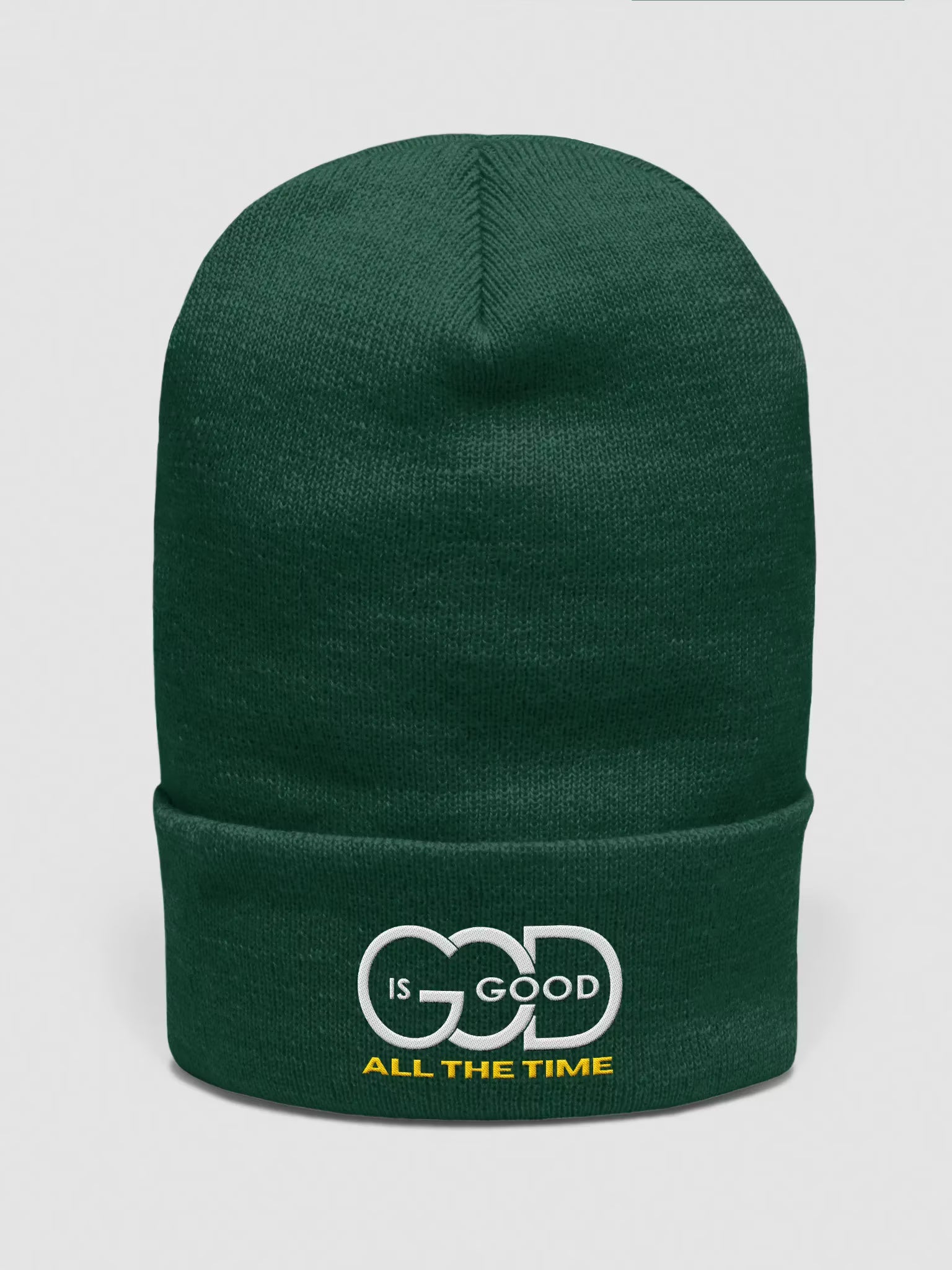 God is Good All the time Embroidered Cuffed Beanie
