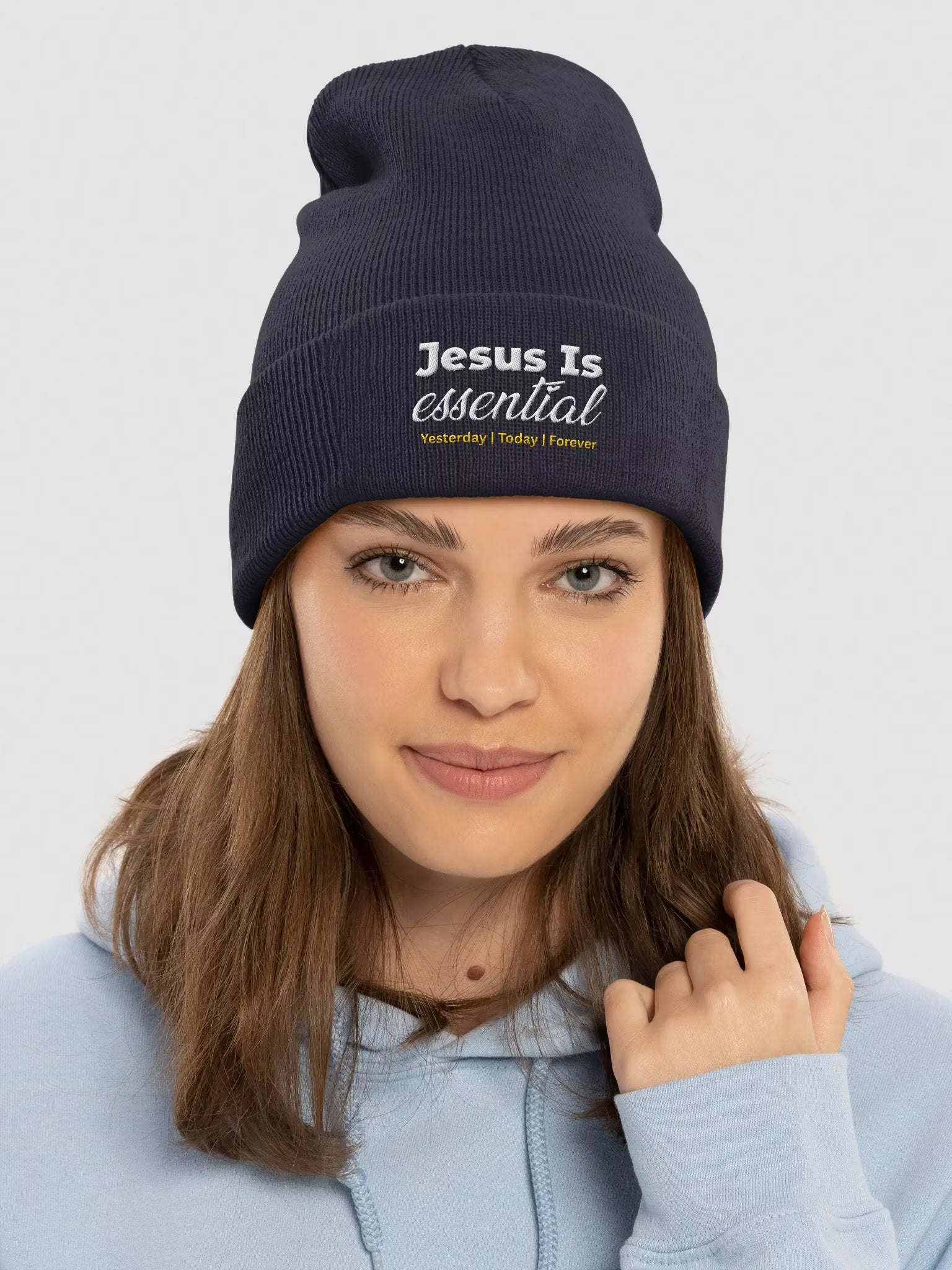 Jesus is Essential Embroidered Cuffed Beanie