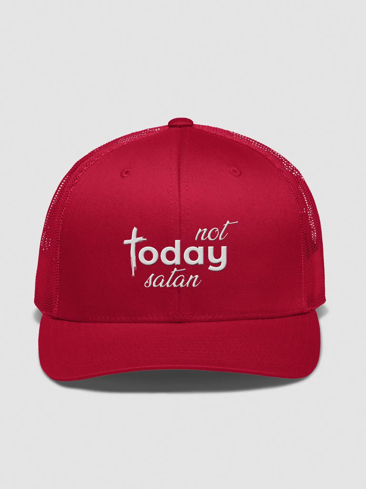 Not Today Satan Embroidered Trucker Hat