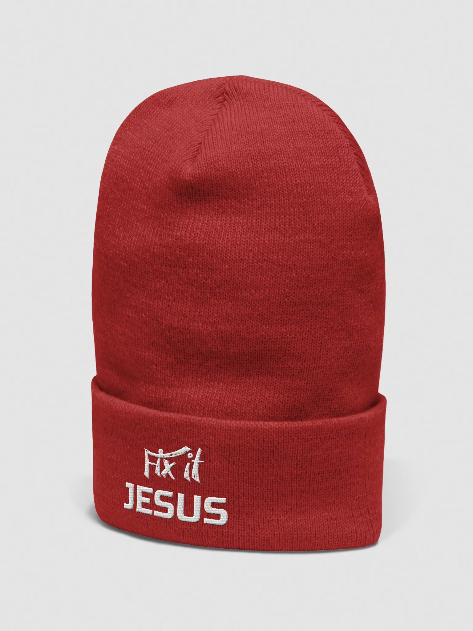 Fix it Jesus Embroidered Cuffed Beanie