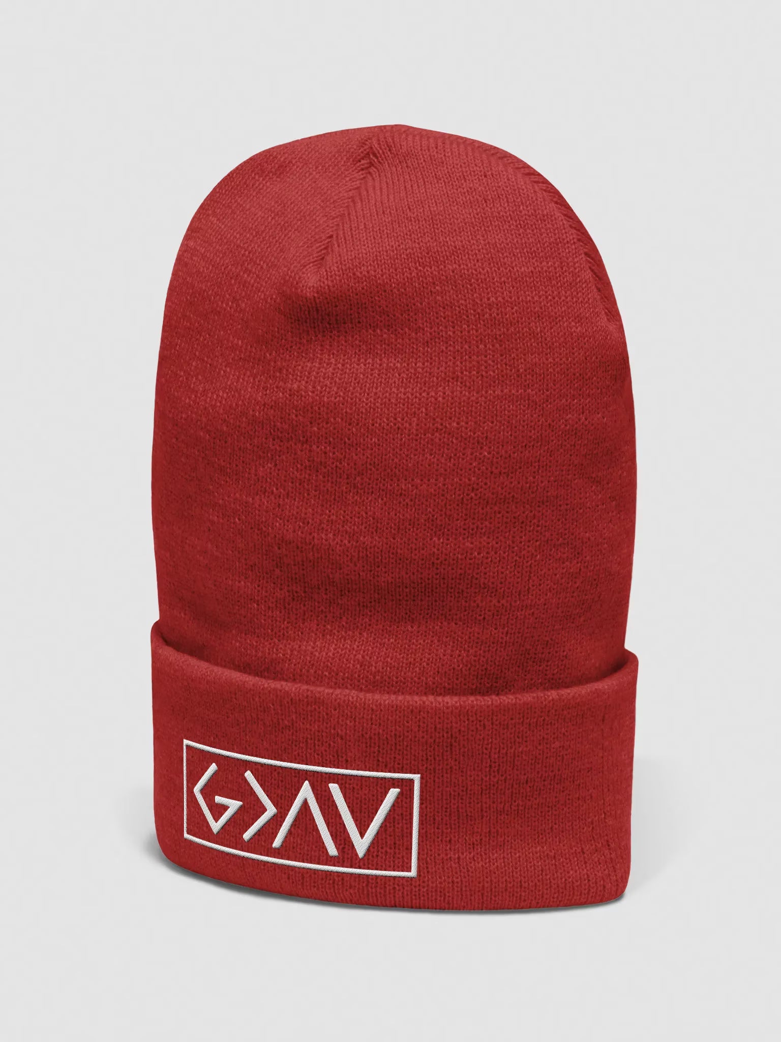 God is Greater than the Highs and Lows Embroidered Cuffed Beanie