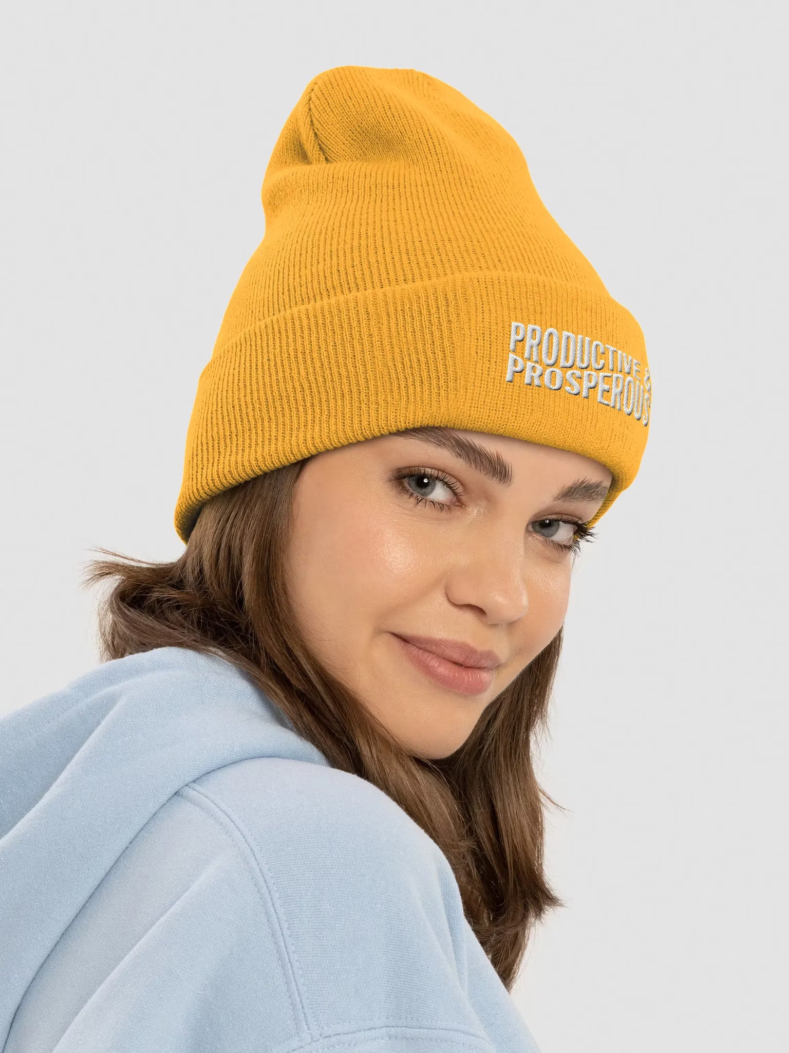Productive & Prosperous Embroidered Cuffed Beanie