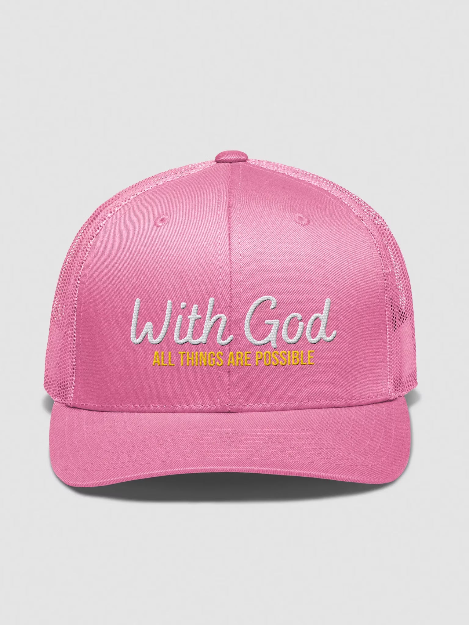 With God All things are possible Embroidered Trucker Hat