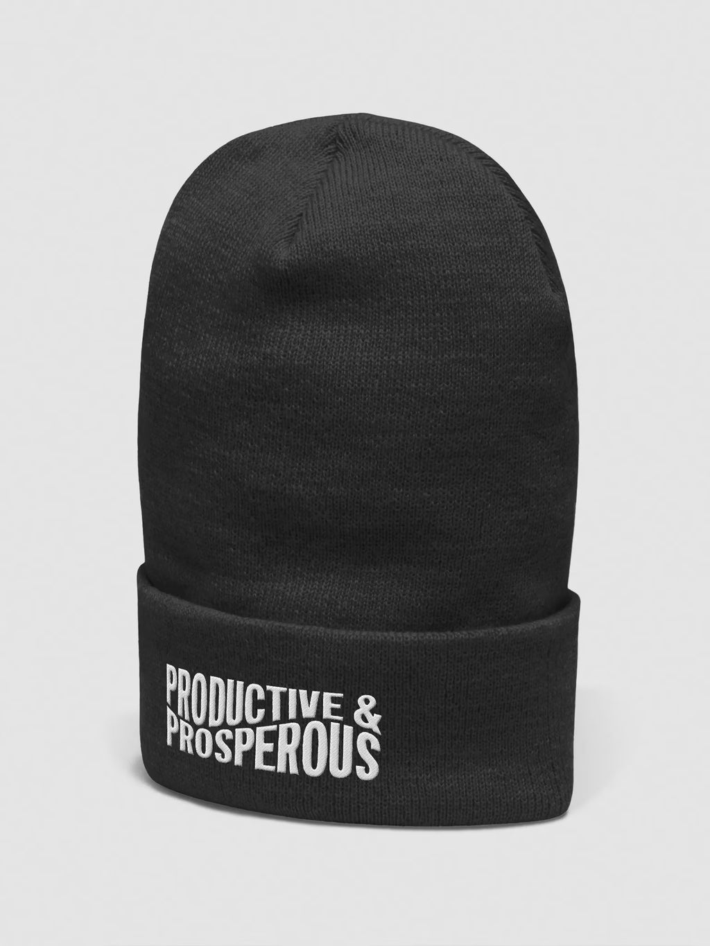 Productive & Prosperous Embroidered Cuffed Beanie