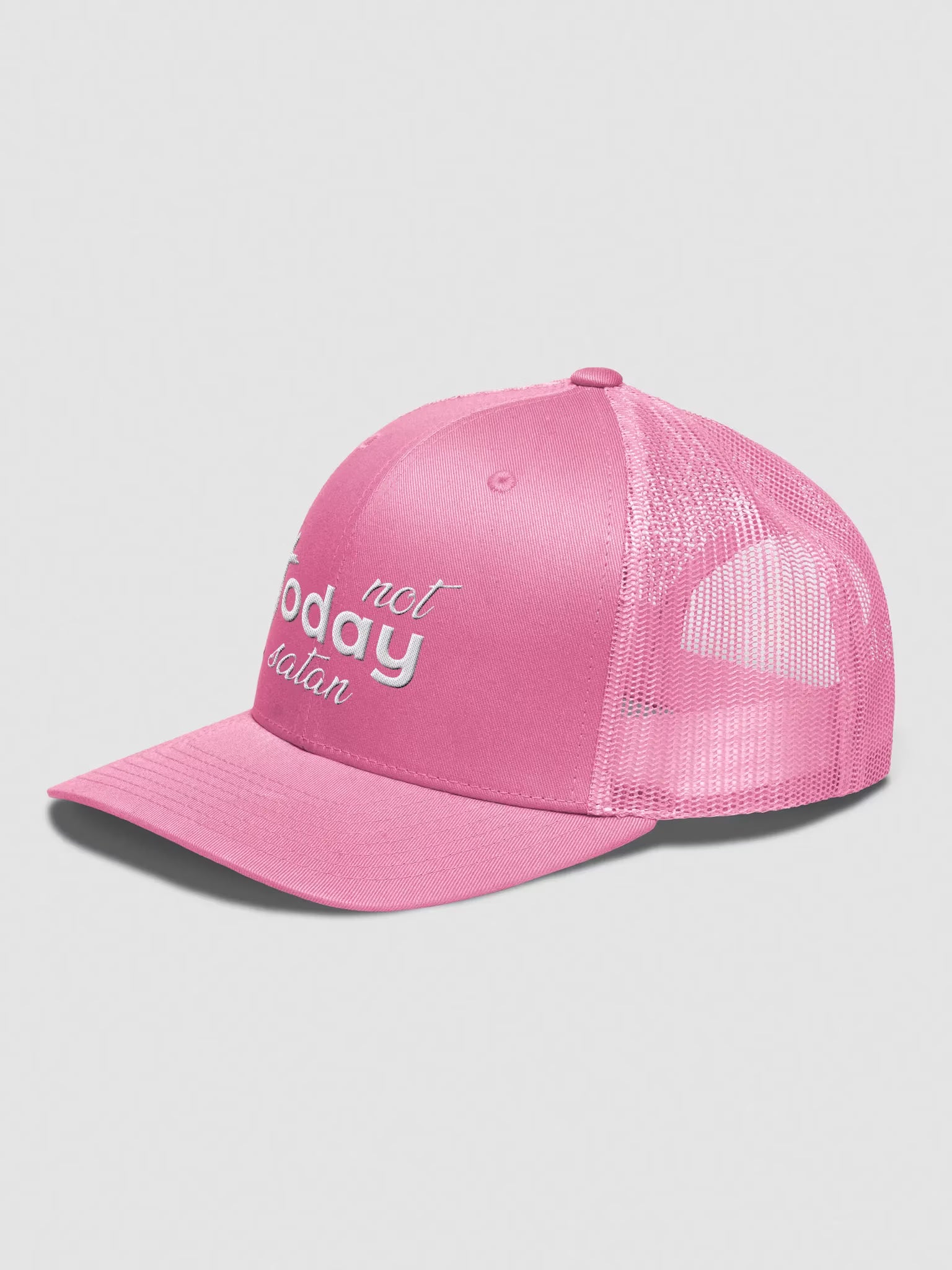 Not Today Satan Embroidered Trucker Hat