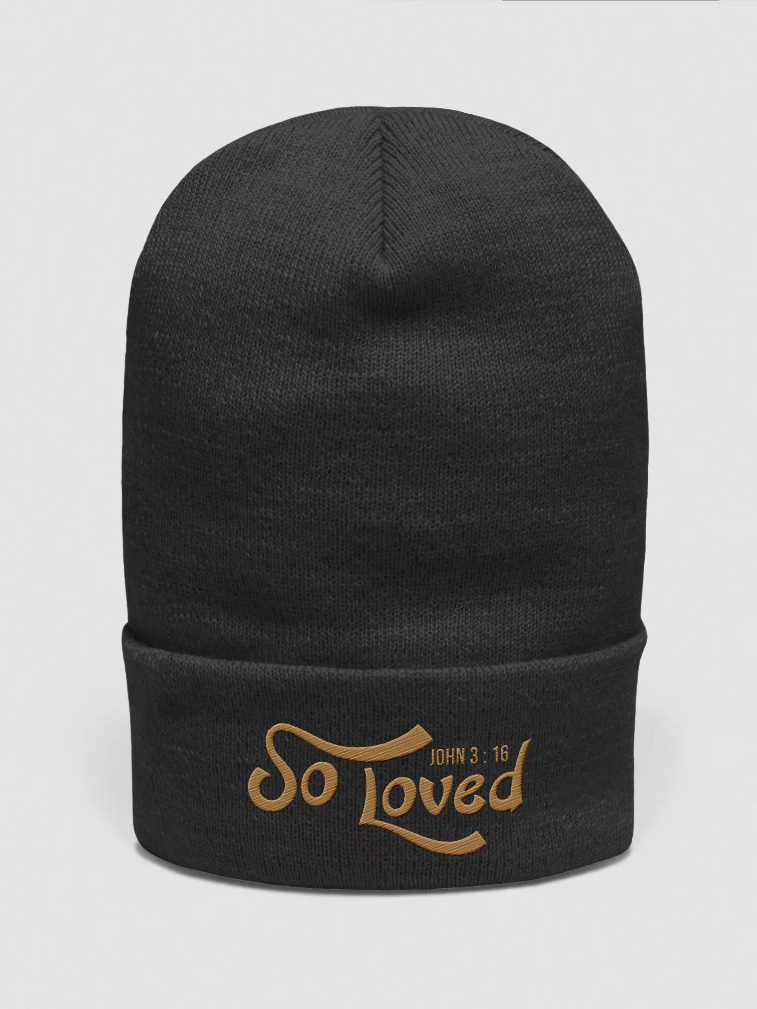 So Loved John 3 : 16 Embroidered Cuffed Beanie