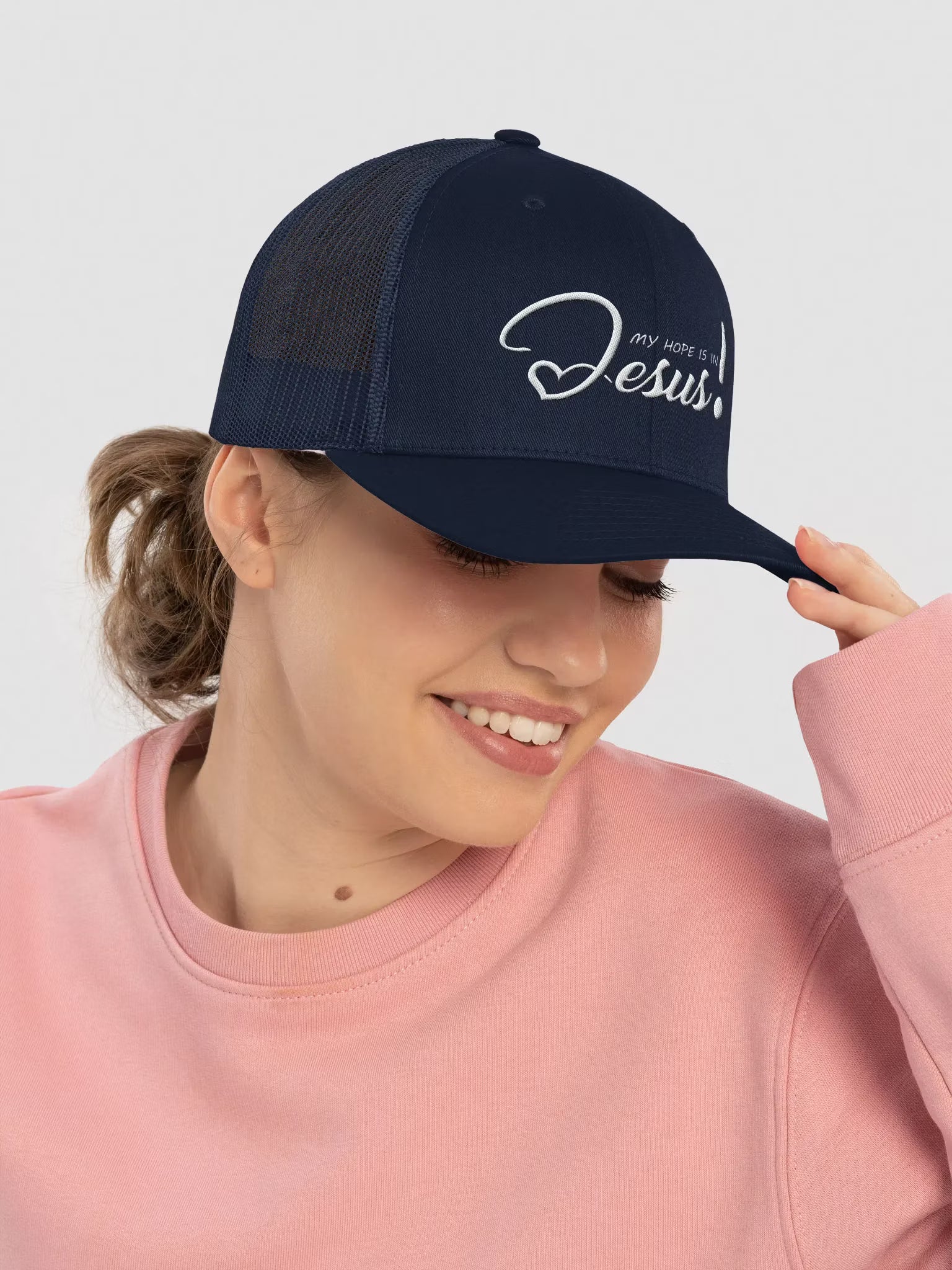 My Hope is in Jesus Embroidered Trucker Hat