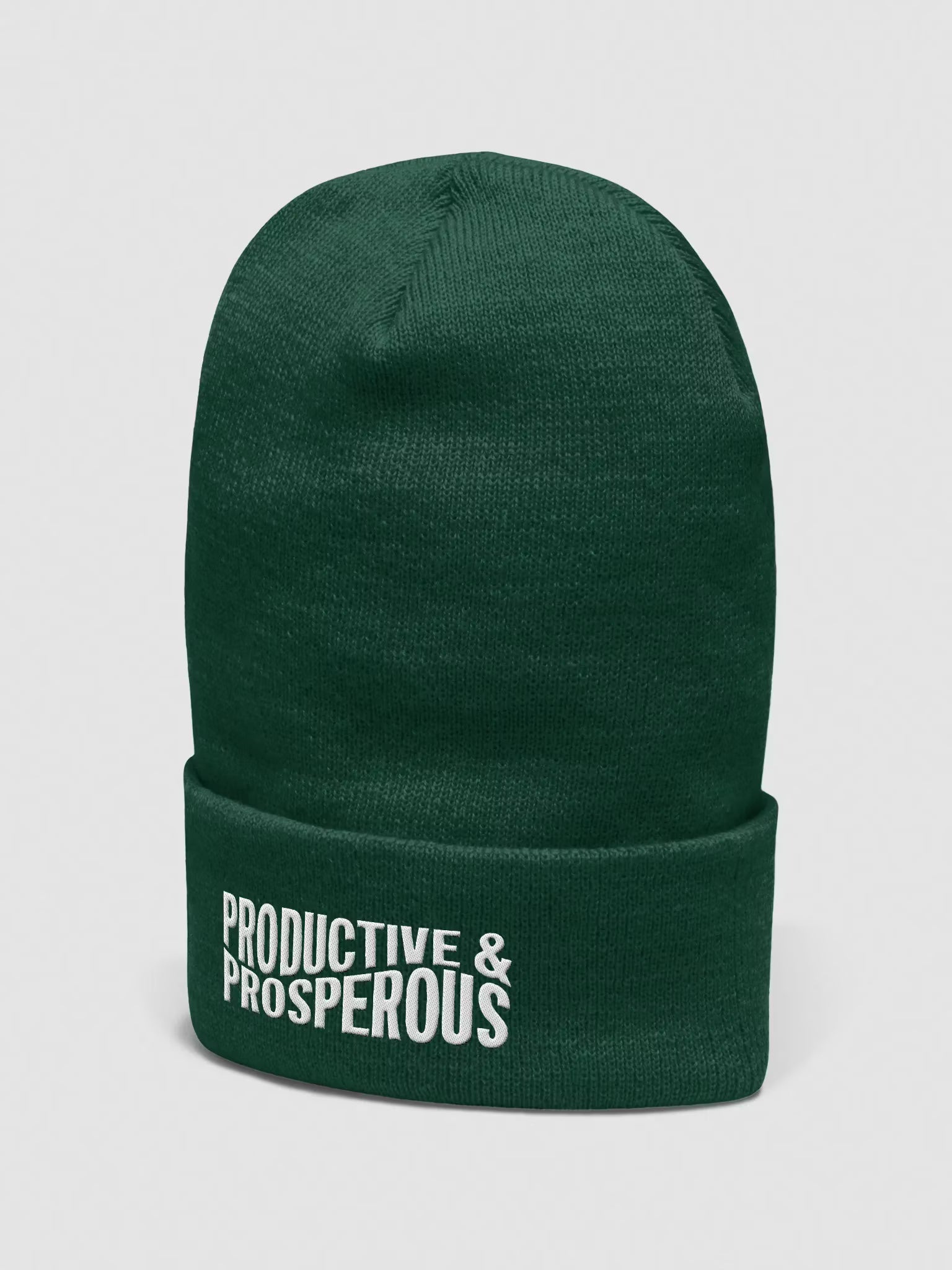 Productive & Prosperous Embroidered Cuffed Beanie