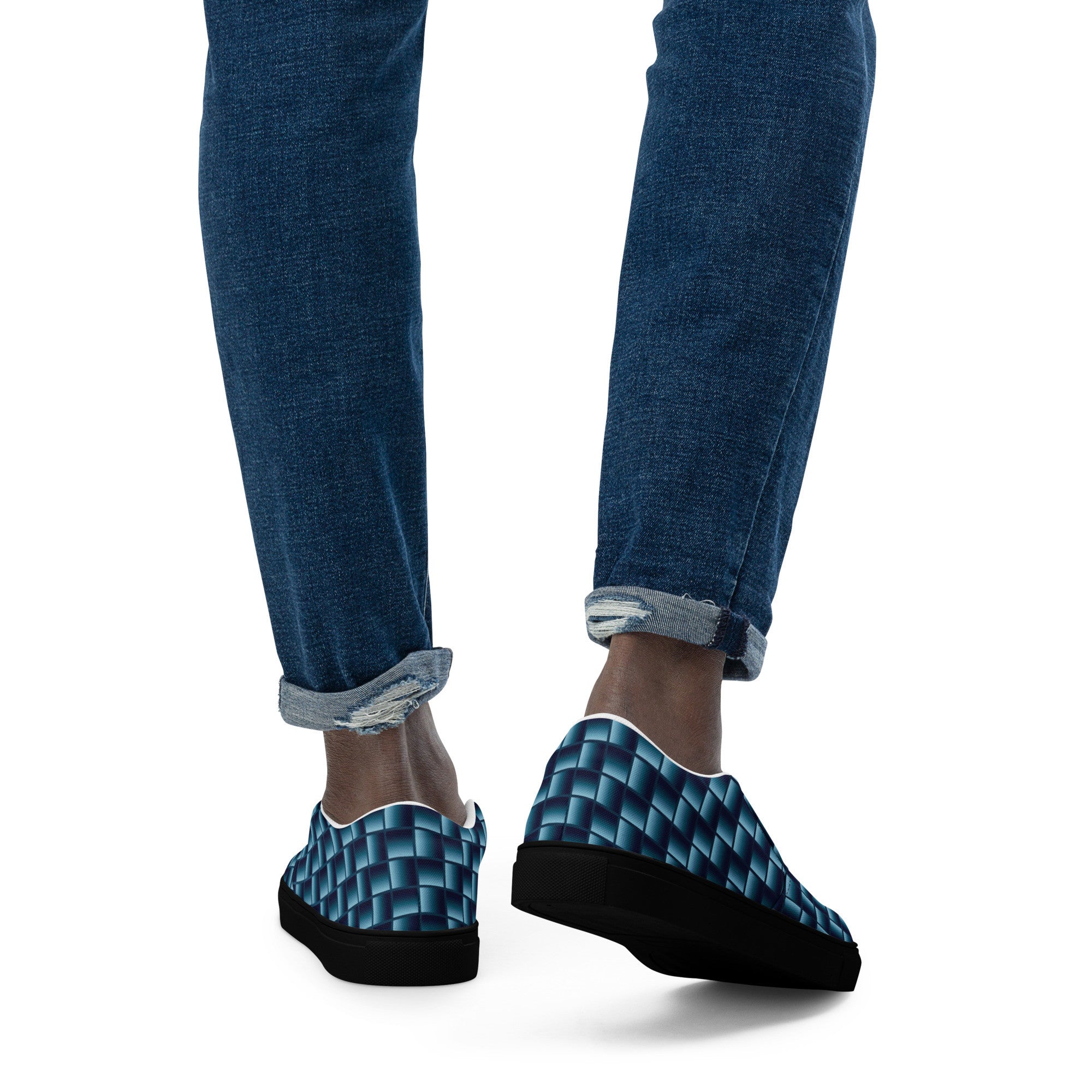 Blue Carbon Men's slip-on canvas shoes